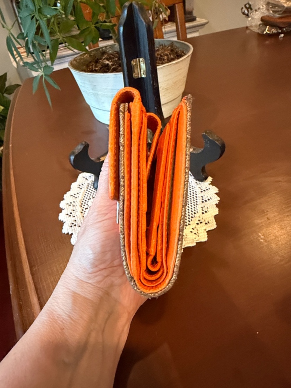 Dior Signature Canvas Small Wallet with Orange Trim - Picture 12 of 13